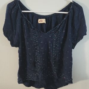 Hollister Women's Dark Blue Blouse
